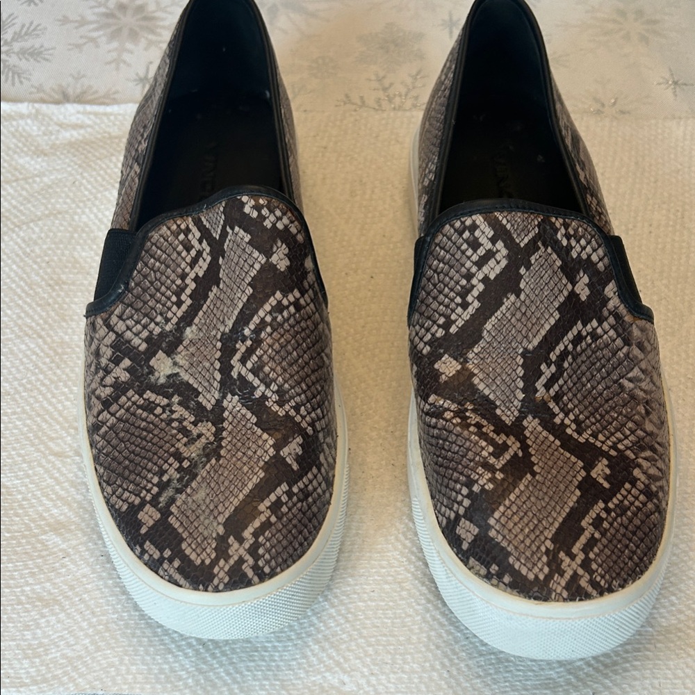 Vince Women’s Snake Print Slip-On Shoes
